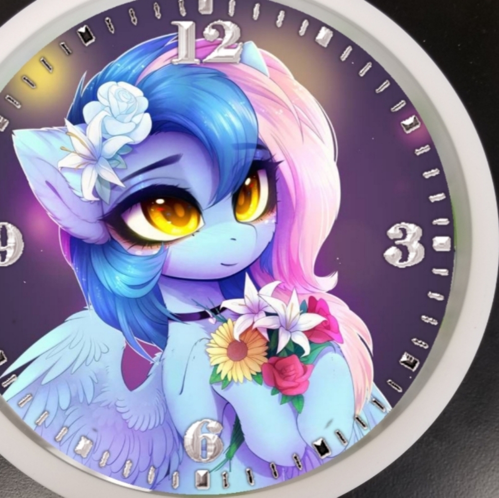 Blue girl horse